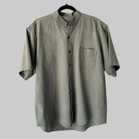 Polo Ralph Lauren Military Green Stand Collar Short Sleeve  Shirt - Picture 1 of 13